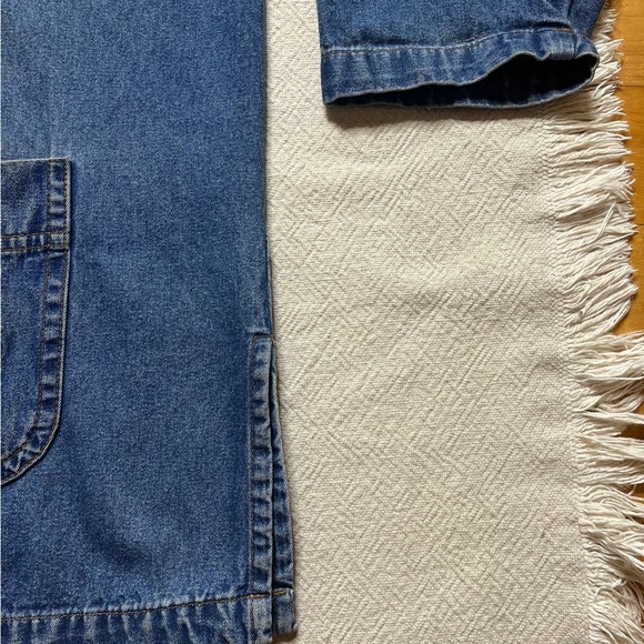 VTG Denim Embroidered Moose Pine Cones Canoe Cottage Chore Jacket XL - Picture 6 of 9